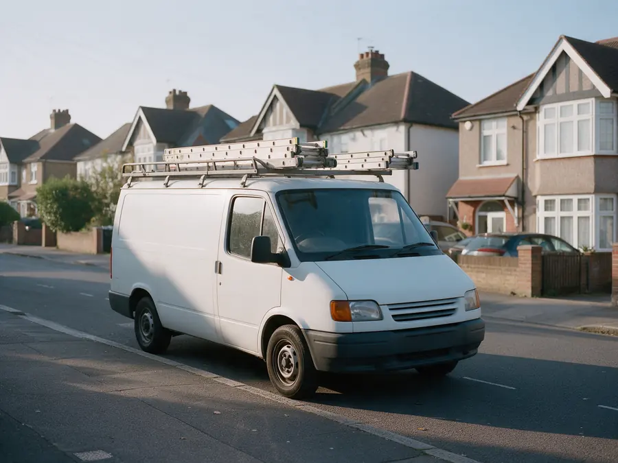 Our van on a suburban street