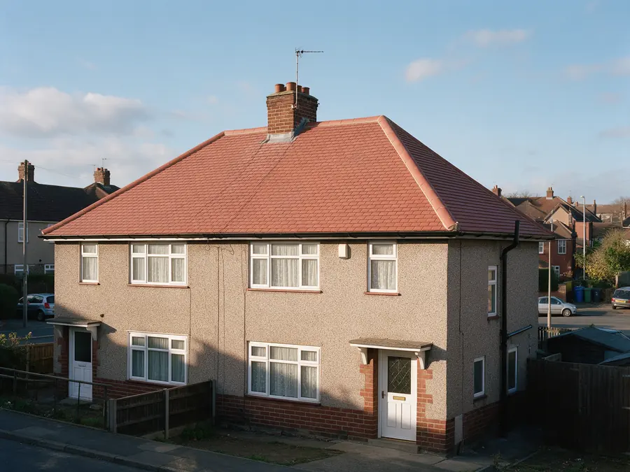 Re-tiled roof on a 1930s semi